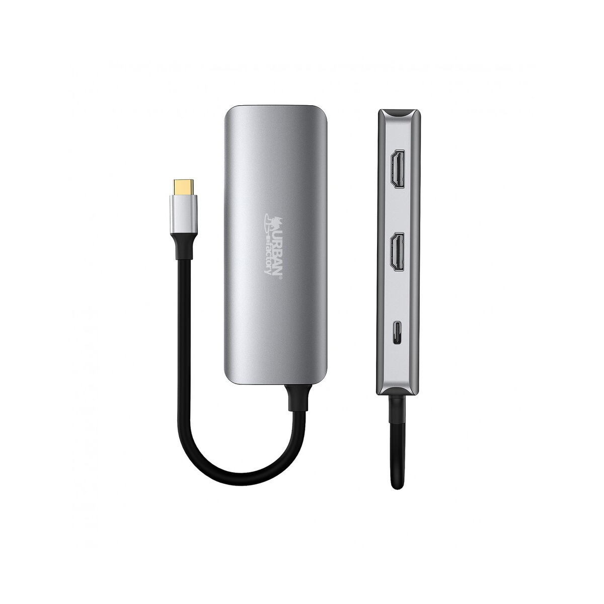 Hub USB-C Urban Factory MHC55UF Cinzento